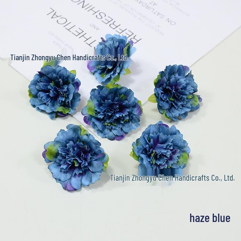 Artificial Carnation Flowers with Leaves, New Chinese Style Hanfu Hair Accessories, Floral Styling for Photoshoots.