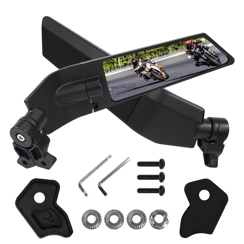 A28G-Motorbikes Accessories For Kawasaki Honda Ducati Universal Wind Deflector Mirrors Spoiler