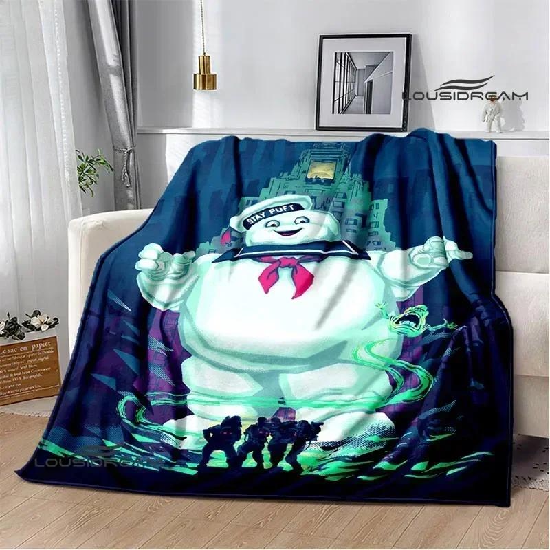 Coperta Stampata Cartoon G-Ghostbusters Calde Coperte in Flanella Morbide e Confortevoli Coperta da Casa Viaggio Fodere per Letto Regalo di Compleanno