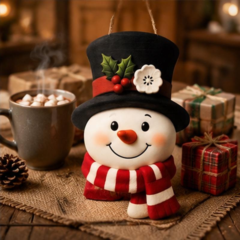 New Christmas snowman pendant wooden holiday decoration Christmas tree party cartoon ornament