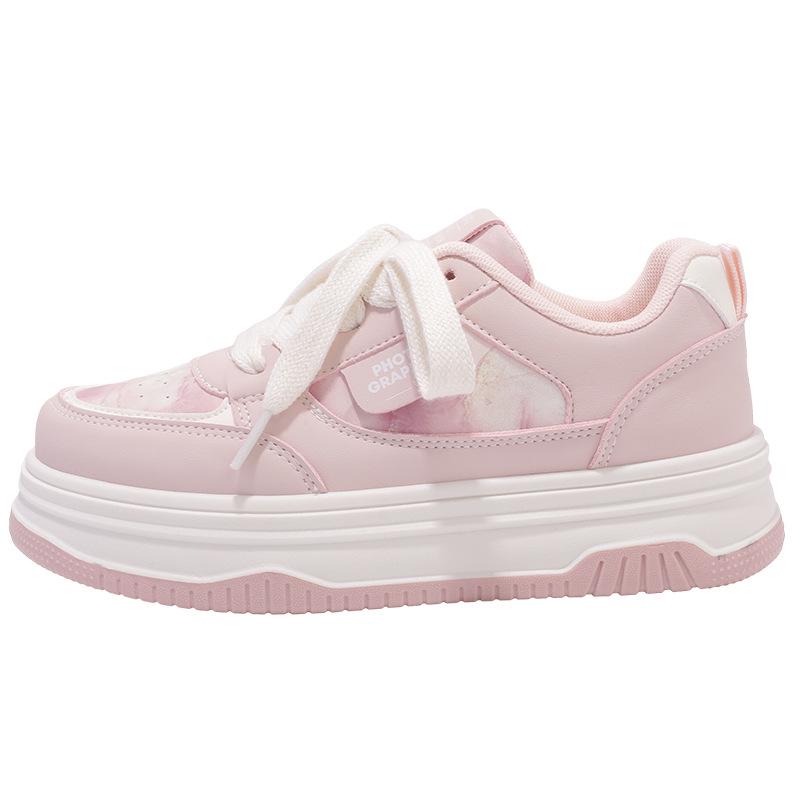 Pink Women's Summer 2025 Loafers: Versatile Thick Sole Casual Shoes (BEBE1629)