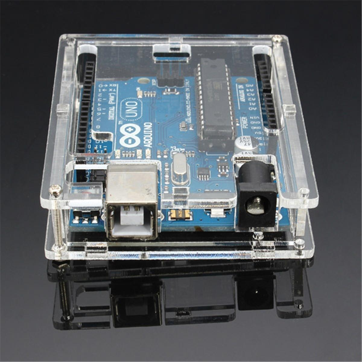 

Электронный корпус Прозрачный акриловый ящик оболочки для Arduino Uno R3 Модуль совета