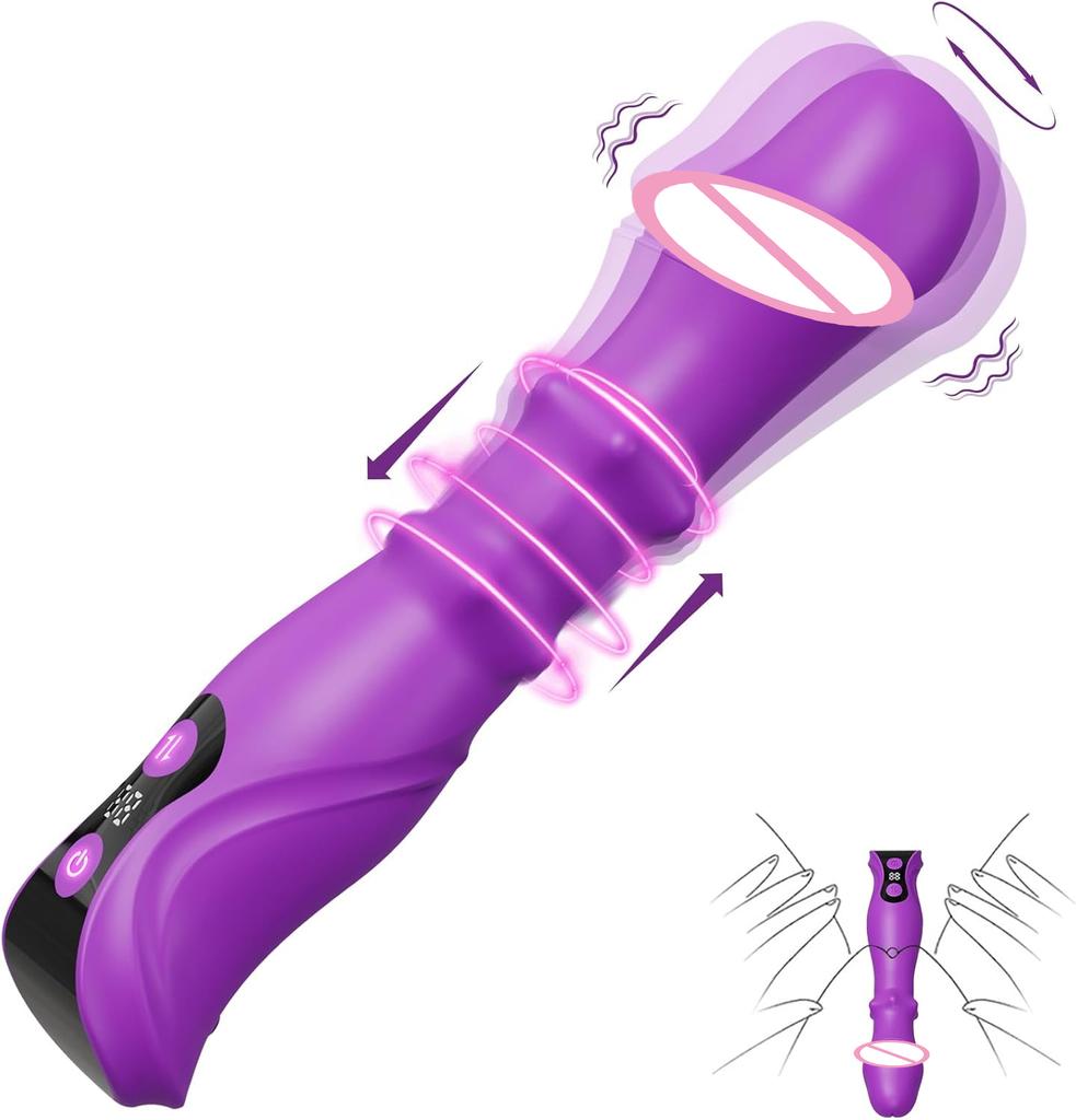 Thrusting Beads Dildo 3 In 1 Telescopic Wriggle Vibrator Women Clitoris G Spot Stimulator Female Masturbation Adult Sex Toys 18+