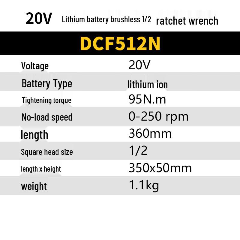 

DEWALT DCF512 20V Cordless Brushless 90-Degree Ratchet Wrench CN plug (adapter included)