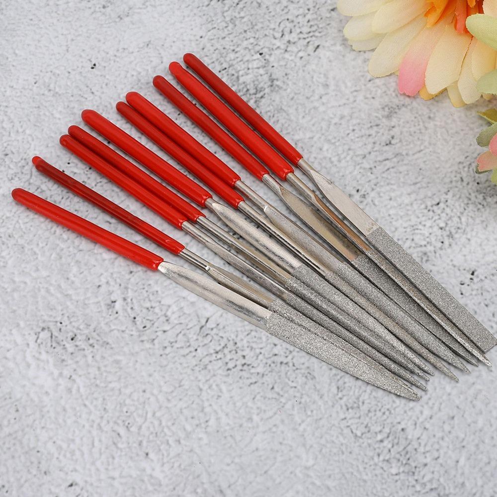 10pcs Diamond Coated Precision File Square Multifunctional File Diamond File Set Stone Grinding
