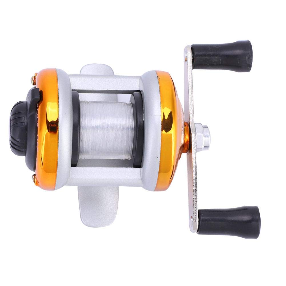 

Fishing reel, fishing reel with wire, bait reel, for left and right use, ice fishing, sea fishing, boat fishing (Golden)