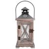 Retro Wooden Candlestick Candle Holder Craft Gift House Desk Ornament Decoration28 X 12.5 X 12.5cm