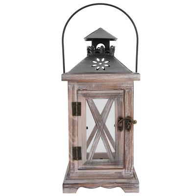 Retro medinė žvakidė Žvakių laikiklis Rankdarbis Dovana Namų Stalo Ornamentas Dekoracija 28 x 12,5 x 12,5 cm