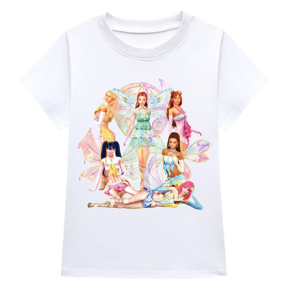 Bambina Ragazza T-shirt Manica Corta con Stampa KATSEYE Gonna Borsa Set di Vestiti