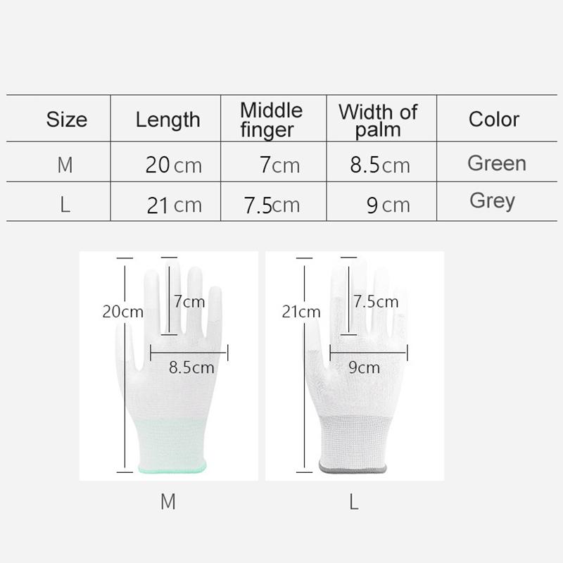 Fingertip PU Coated Anti-static Gloves Antiskid Handwork Industrial Working Protective Gloves Car Window Tint Film Install Glove