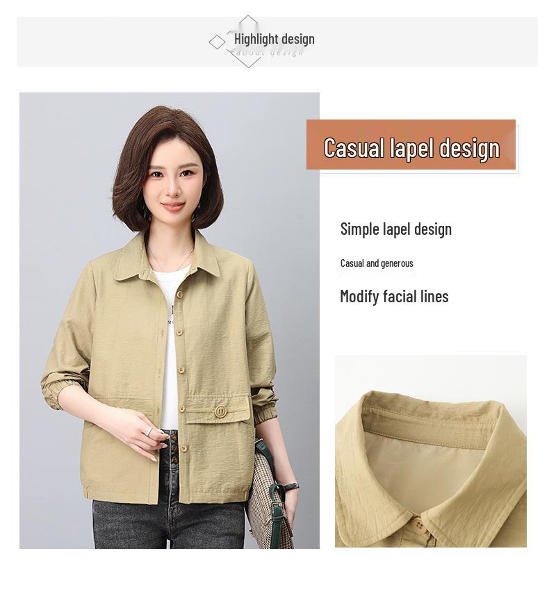 Women's Spring/Autumn Casual Short Jacket 2024 - Korean Style for Middle-Aged Moms