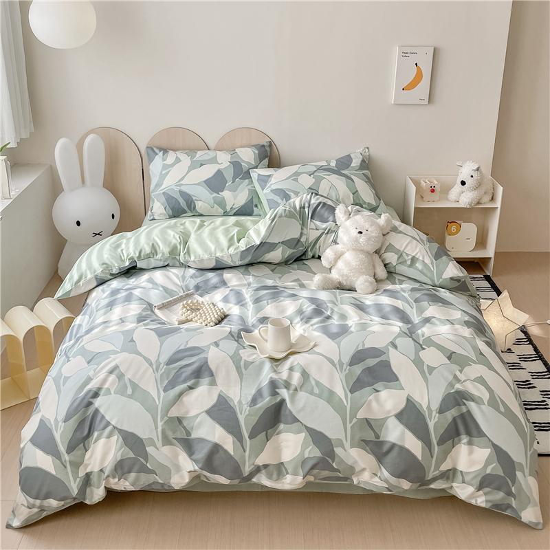 3Pcs Vintage Floral Plaid Pattern Duvet Cover Set 100% Cotton Ultra Soft Comforter Cover with Zipper Flowers Queen Bedding Set