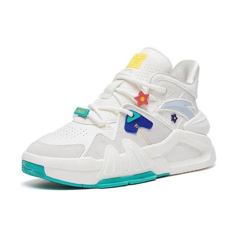 Anta Badass 4 Non-Slip Shock Absorbing Durable Mid-Top Sneakers Women sneakers White 122318080-4