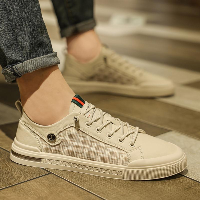 Herrenschuhe Frühling neuer Trend vielseitige kleine weiße Board-Schuhe Herren Freizeit Netz Schleier Student Sportschuhe trendige Schuhe