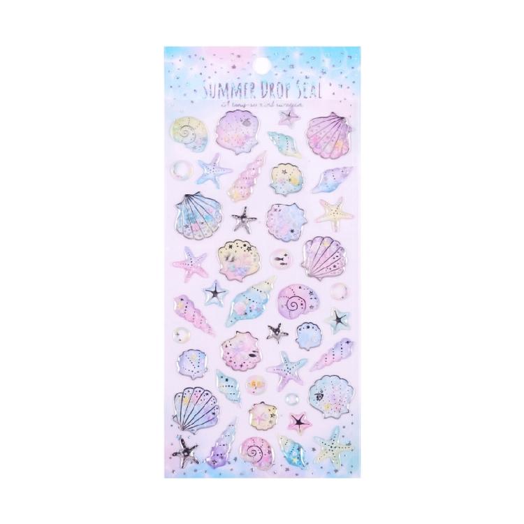 Marine Creature PVC Sticker Embossed Decorative Sticker For Notebook Journal Phone Cover Scrapbooking Embellishments