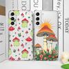 Cute Cartoon Frog Mushroom Phone Case for Samsung Galaxy S25 S24 S23 S22 Ultra S21 Plus S20 FE A55 Shockproof Clear Soft Covers