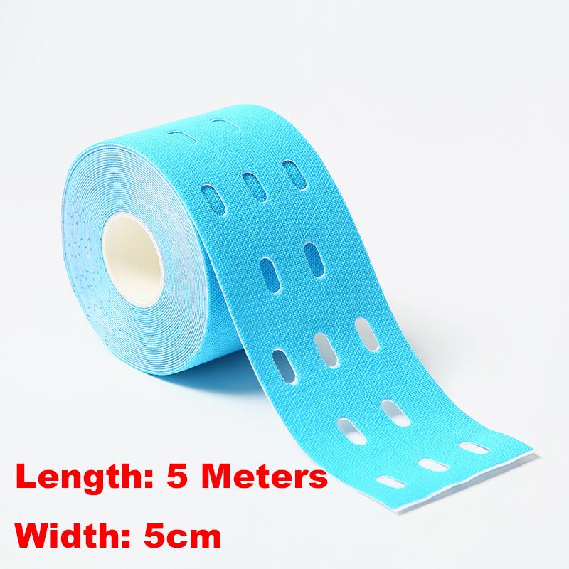 Cinta Kinesiológica Porosa Sin Látex Unisex 5cm*5m Impermeable Transpirable Flexible Cinta Muscular Elástica de Algodón Cinta Deportiva