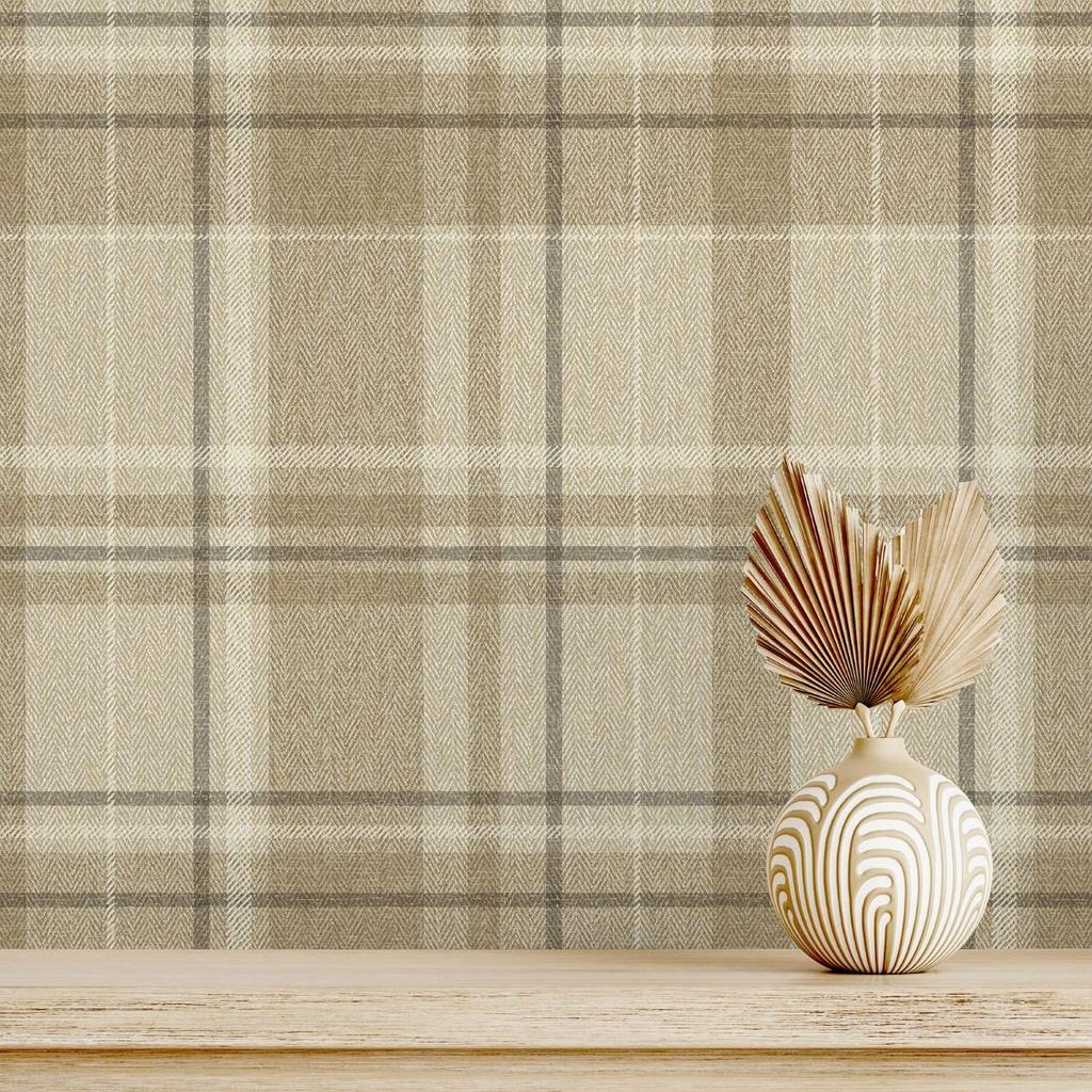 Crown Harris Checked Soft Wallpaper