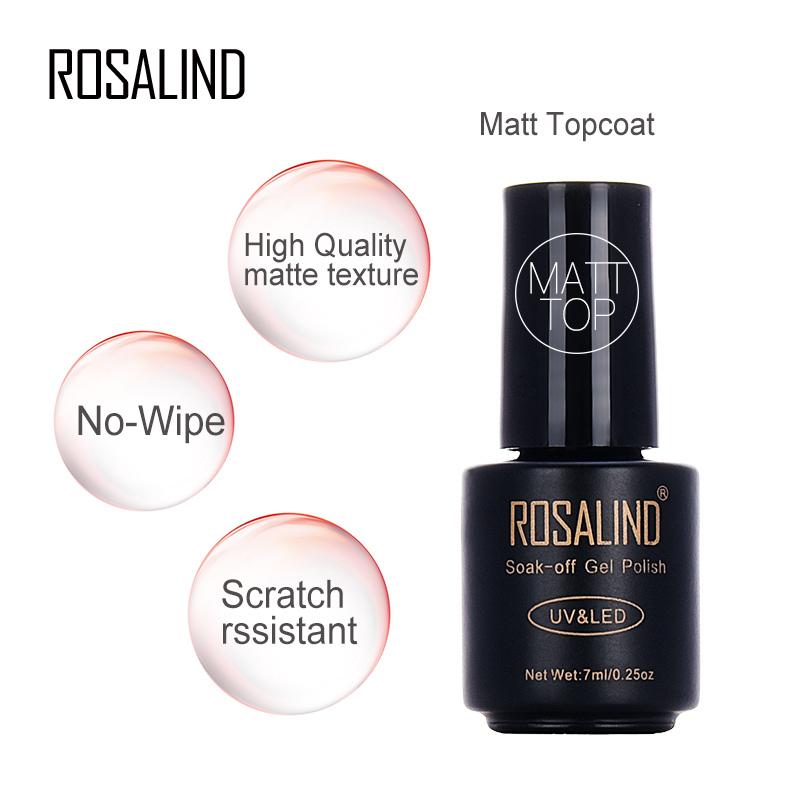 ROSALIND 7ML Base&Top Gel Nagellack gehärtetes Top Rein Force Gel Gummi für Gellacke Nail Art