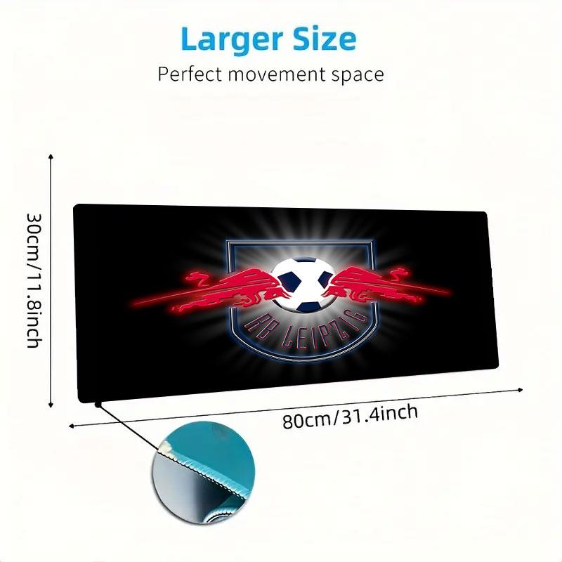 RB Leipzig Mouse Pad, Large Gaming Desk Mat, Non-slip XXL Mousepad for Laptop & Tablet, Mini PC Playmat with Stitched Edges