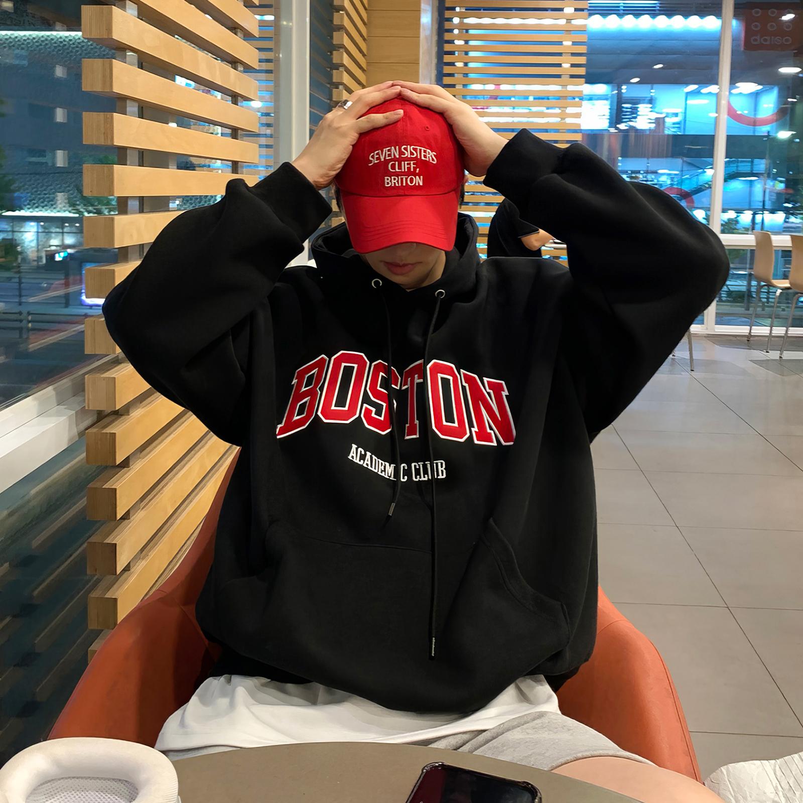 

ey Hoodie Men s Spring Autumn Color Colion Letter Print Loose Casual Korean Sle Streetwear Hooded Jaet Sweatirt M