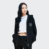 MLB Letter Logo Zipper Hoodie Cardigan Sweatshirt Unisex Outerwear Black 3ATRB0131-50BKS