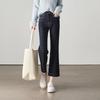 SOFSIL 2026 Spring High-Waist Lace Trim Flared Denim Jeans for Women