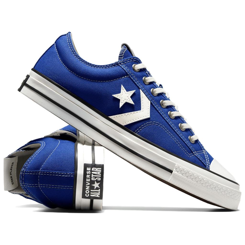 Converse Star Player 76 Low Premium Toile - Baskets Homme Bleues Blanc Noir A11531C