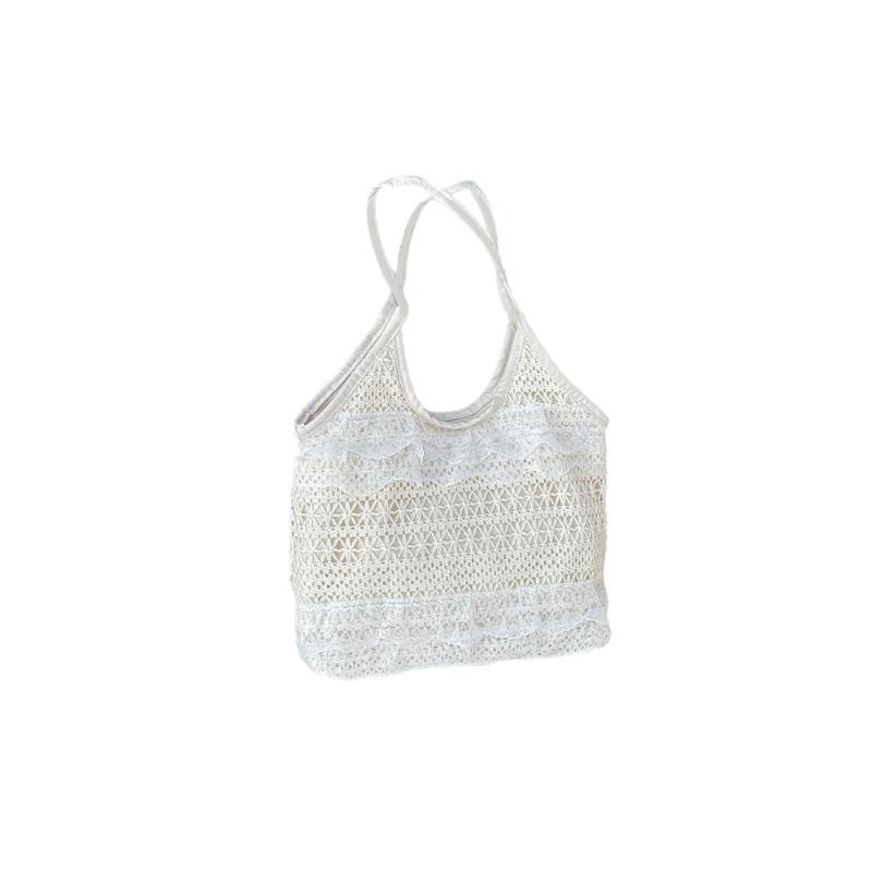 3 New spring and summer leisure vacation fairy gas lace mesh underarm large capacity shoulder bag satchel women's bag