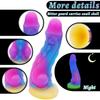 Realistic Night Glowing Anal Plug Luminous Monster Dragon Dildo for Women Men Butt Plug Sexy Dog Shape Sex Toy for Couples