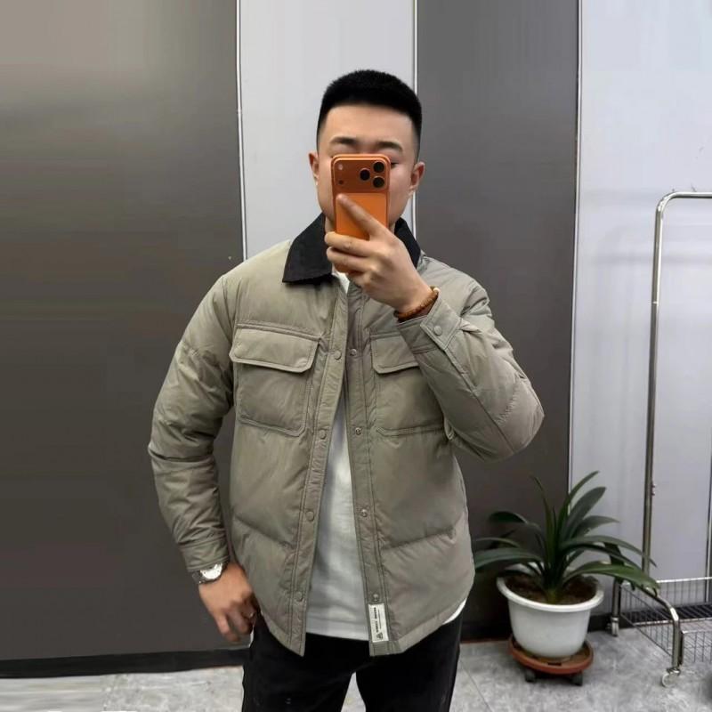 Mens Casual Cotton Jacket Slim Fit Solid Color Winter Outerwear Warm Daily Wear