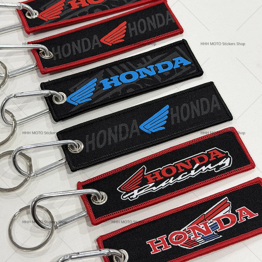Car Keychain Embroidery Wings Key Chain Holder for Honda Cars and Motorcycles Double sided Key Fob Keychains Jewelry EC5