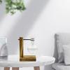 Terrarium Transparent with Wooden Stand Glass Vase Holder Creative Flower Pot for Coffee Shop Room