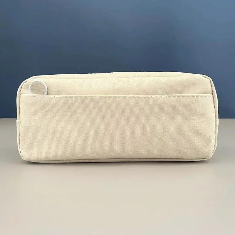 

Oxford Cloth Pencil Bag DIY Double-layer Large-capacity Strong Durable Surface School Supplies Students Customizable Design бежевый