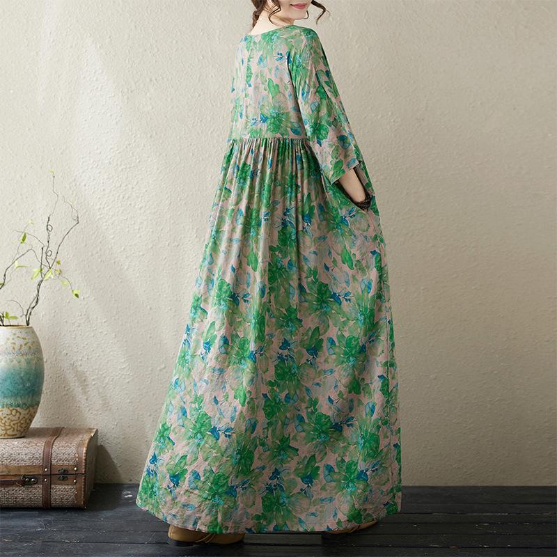 Летние женские платья с круглым вырезом и коротким рукавом больших размеров One Size — фото 5