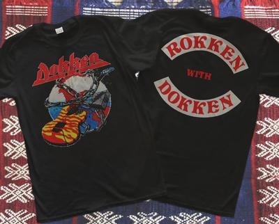 Dokken Band Shirt Dokken Band Tour Cotton Black Unisex T-shirt  American Oversized Short-sleeved Men Women  Street Hip-hop Top