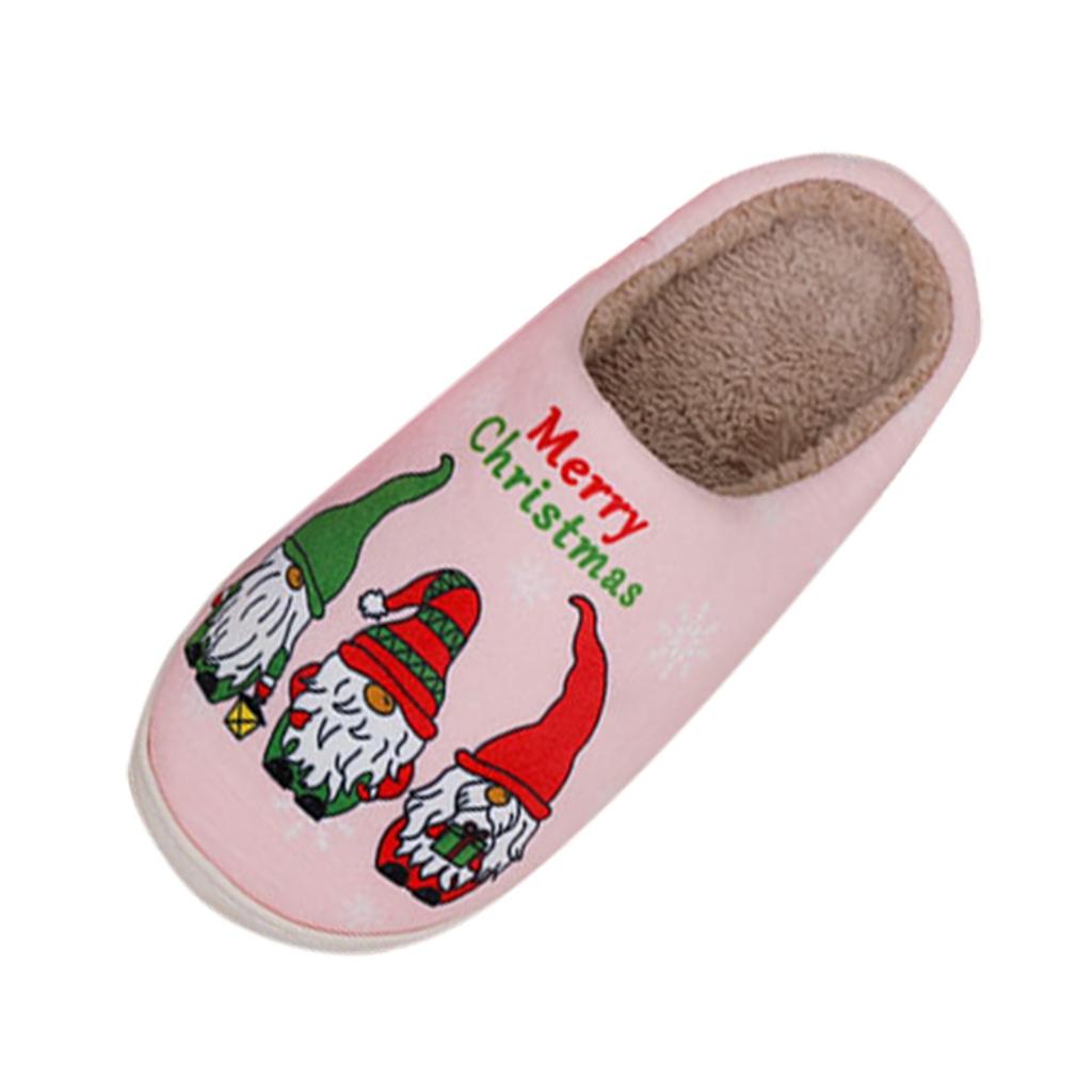 Couple Winter Christmas Indoor Home Men's And Women's Cotton Slippers Warm Thick Sole Slippers Shoes Womens Comfy Slippers