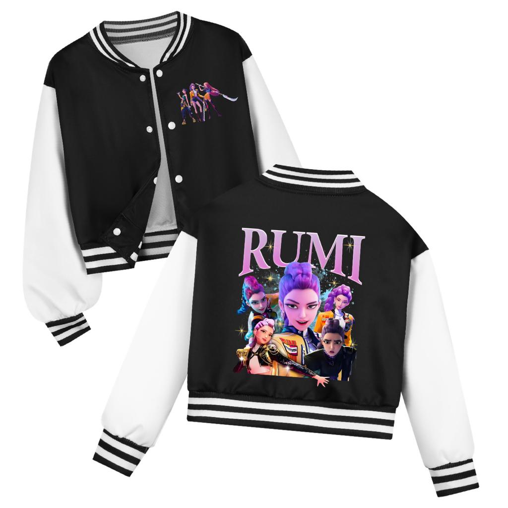 Kpop Witch Hunt Spring Autumn Children's Short Round Neck Jacket Anime Protagonist Color Printed Fashionable Cute Jacket