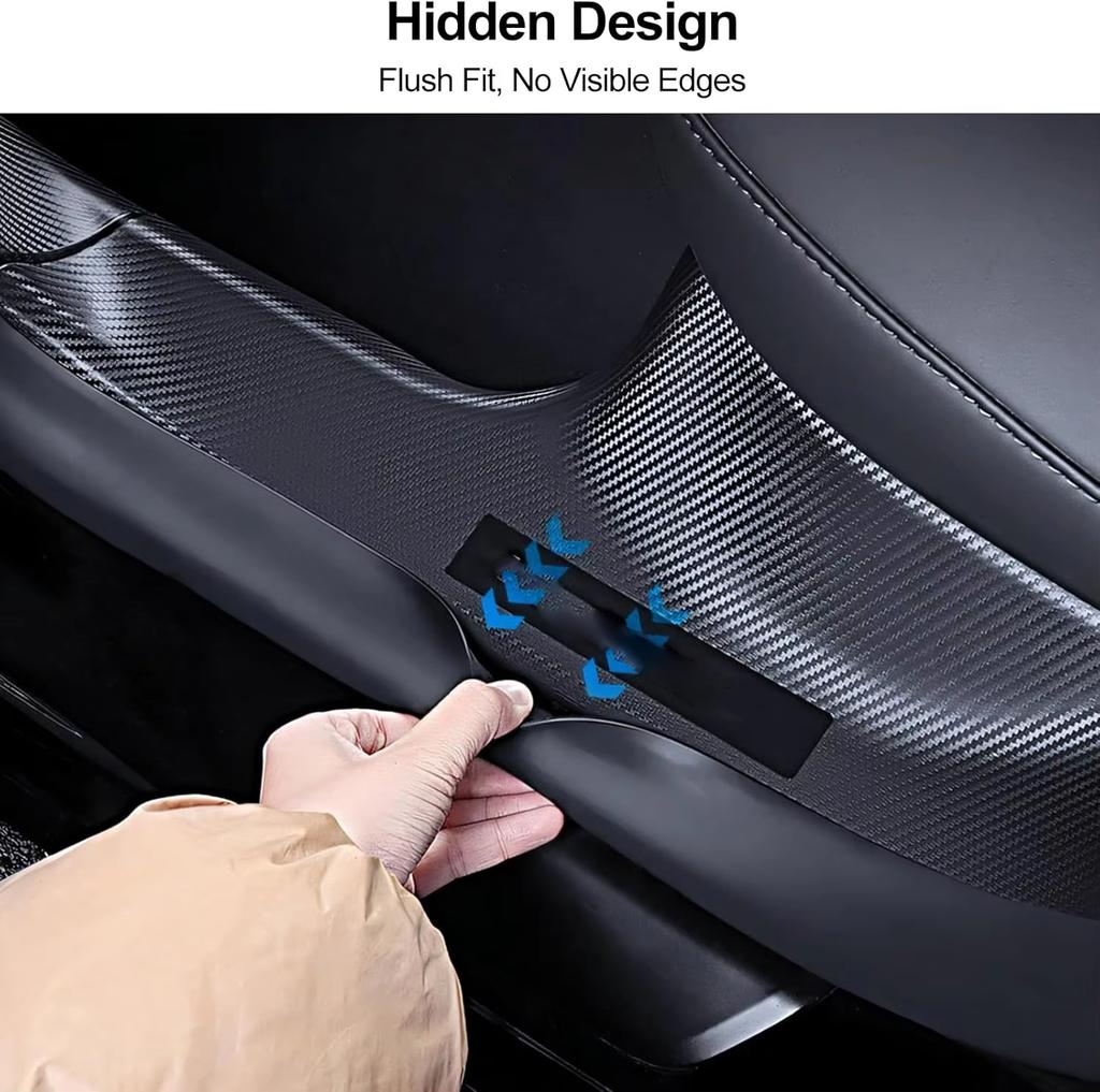 8Pcs For Tesla New Model Y Juniper 2025 2026 Front Rear Door Sill Protector Threshold Strip Anti-kick Guard Panel Waterproof Pad