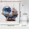 2D Flat Small Ornament Acrylic Boat Ornament with Bracket Tabletops Decorating Gifts Home Decor Living Room Decoration Vintage
