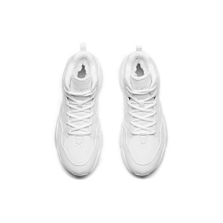 Anta Fleece Lined Cushioning Thermal Mid Top Running Shoes Men's Pure White 91846902-1
