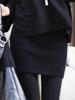 2025 New Style Women's Black High-Waisted Knit Bodycon Midi Skirt - Slim, A-Line, Spicy Girl Autumn/Winter