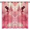 2 Panel Princess Crown Pink Curtain for Girls Bedroom Powder Room Window Grommet Top Cortinas Glowing Print Cortinas Blinds
