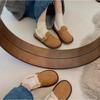 Fashion Woman Flats Round Toe Casual Sneakers Female Slip-on Loafers Winter Retro Fleece Flat Fur Slip On New Slip-on Warm Cotton Shoes