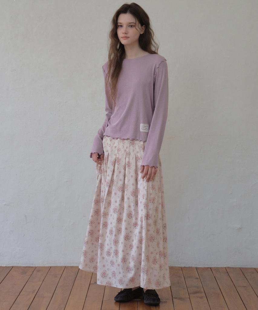 Aueonoseuteljia Vintage Bloom Pleats Skirt_Pink(O26Sk02)