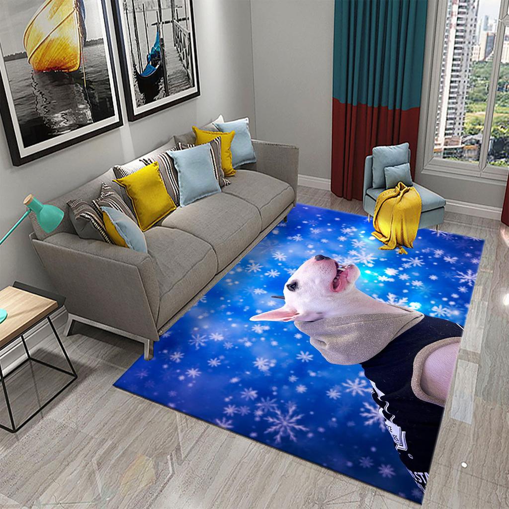 Rutschfeste Bodenmatte für Badezimmer, Küche, Balkon, Wohnzimmer, Schlafzimmer, Bodenteppich, niedlicher englischer Bulldoggen-Teppich