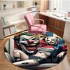 Harley Quinn Joker Print Round Rug, Washable Floor Carpet, For Entryway Dorm Laundry Room Office Study, Home Decor Birthday Christmas Gift
