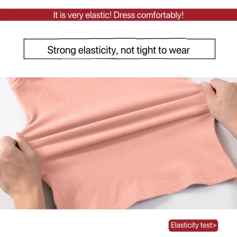 Solid Color Thermal Underwear High Collar Thermal Top Fashion Long-Sleeved T-Shirt for Women