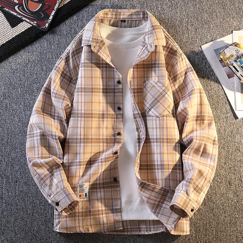 Men's Long Sleeved Shirt Korean Casual Loose Shirt Men's Coat