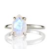 Rainbow Moonstone Ring · Silver Ring · Stack Ring · Engraved Ring · Teardrop Ring · Pear Gemstone Ring · June Birthstone Ring